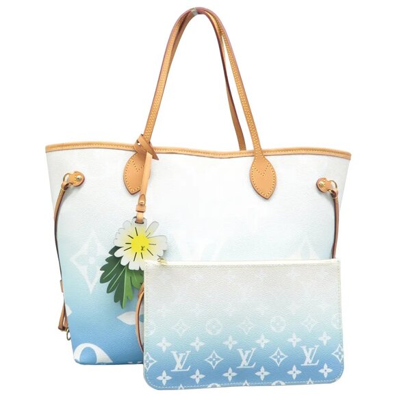 Louis Vuitton Handbags - Louis Vuitton Neverfull MM Blue W/P Monogram By The Pool Canvas Shoulder Bag